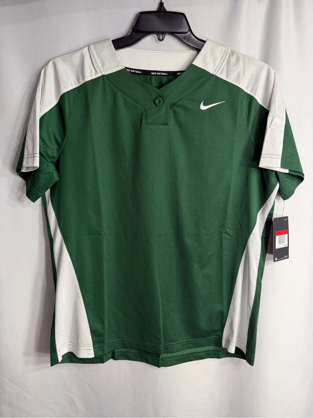 Nike Men’s Green and White Short-Sleeve Athletic Jersey size L new W tags